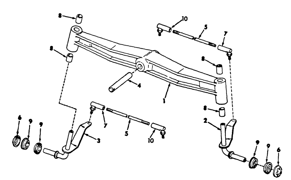 Front Axle And Connections Diagram and Parts List for CUB185  Cub Cadet Lawn Tractor